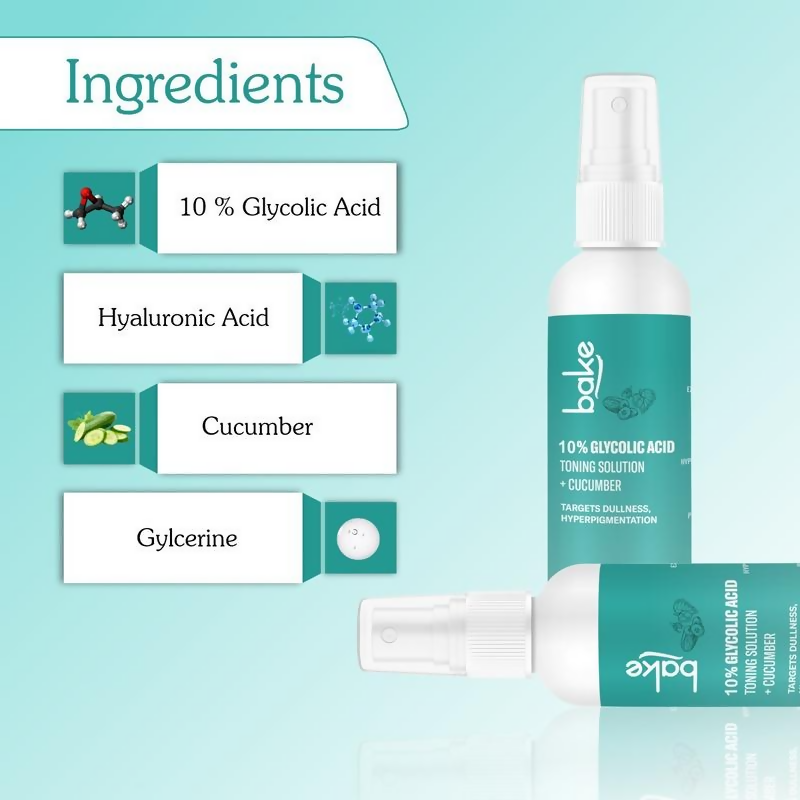 Bake 10% Glycolic Acid Toner For Pigmentation & Dark Spots | Swadesiicart