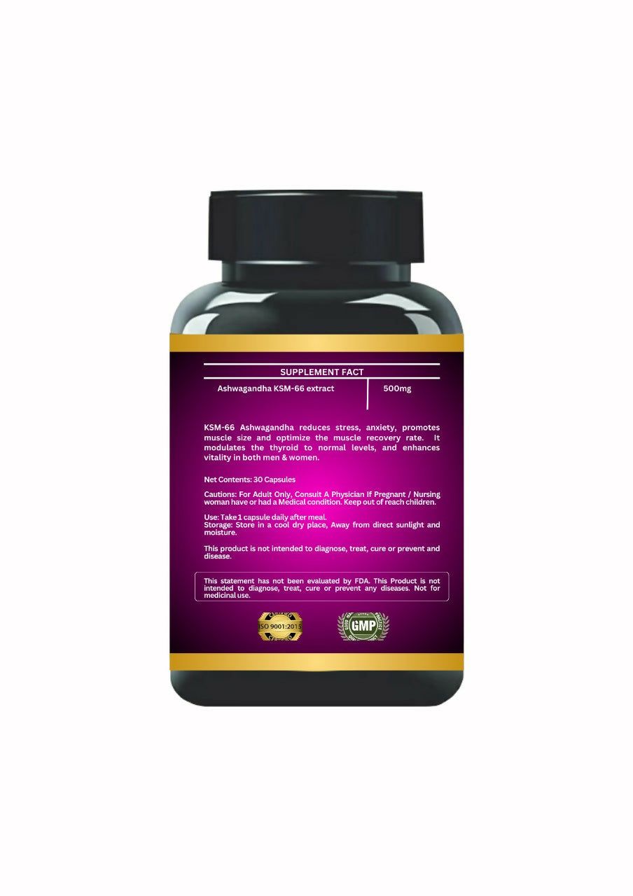 Cordy Herb KSM 66 Ashwagandha Veg Capsules - Swadesiicart