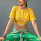 Amodini Designer Studio Women's Banarsi Brocade Yellow Blouse