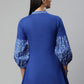 Ahalyaa Women Blue Pure Cotton Printed Tunic | Swadesiicart