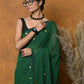 Very Much Indian Pure Mul Cotton Handloom Saree - Green | Swadesiicart
