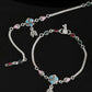 VOJ Set of 2 Traditional Stone Studded Flower Shaped Anklet - Swadesiicart
