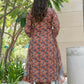 BulBul Fashionista Rust Cotton Kurta Set with Dupatta - Swadesiicart