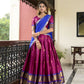Lorenvalley Ranipink Cotton Silk Weaving Work With Paithani Concept Lehenga Choli | Swadesiicart