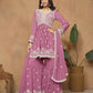 Anaita Pink Embroidered Faux Georgette Sharara Suit