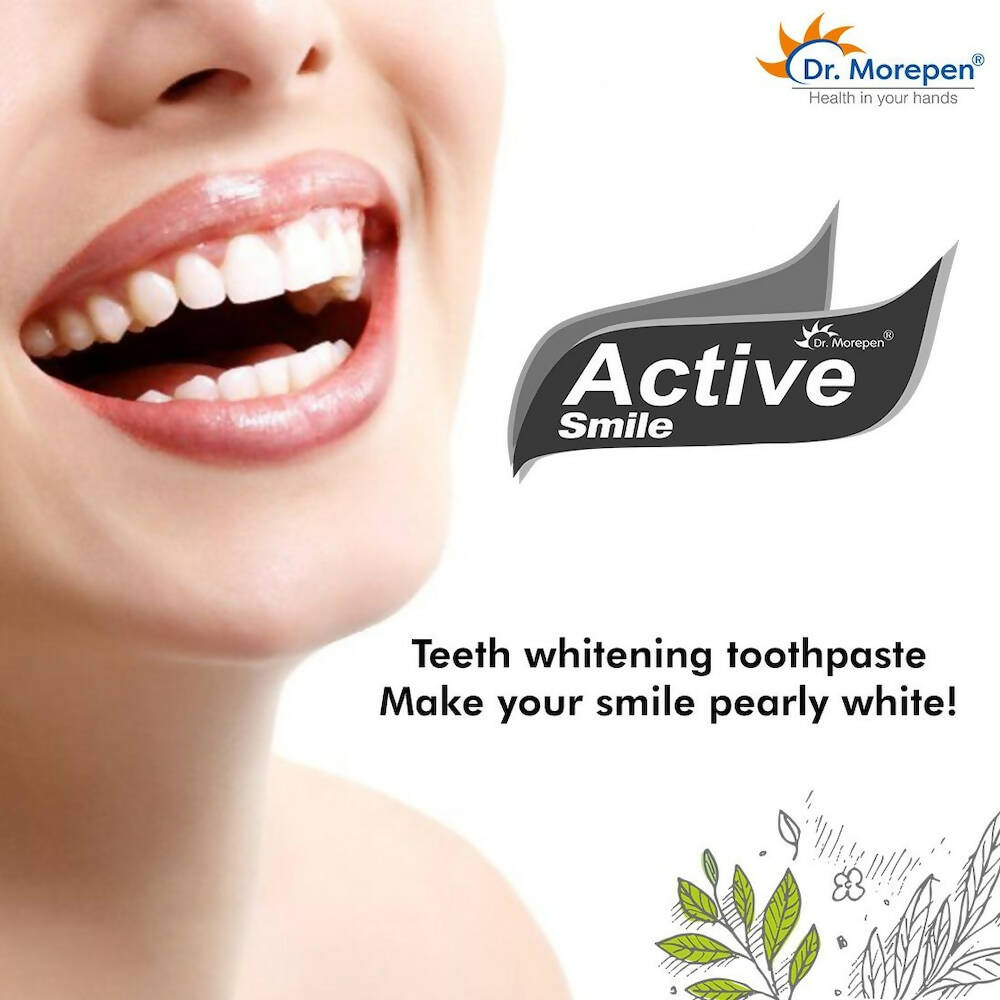 Dr. Morepen Active Smile Charcoal Toothpaste for Teeth Whitening & Bad Breath Removal - Swadesiicart
