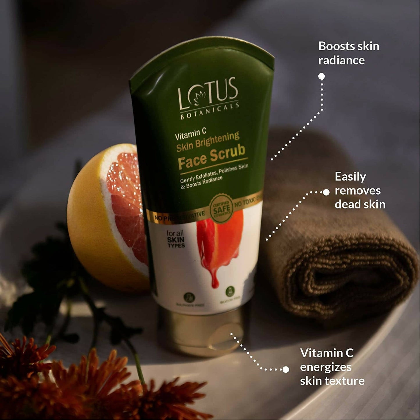 Lotus Botanicals Vitamin C Skin Brightening Face Scrub | Swadesiicart