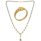 AanyaCentric Gold-Polished Mangalsutra & Ring Set