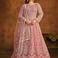 Pink All Over Embroidered Net Wedding Anarkali Suit - Emponline | Swadesiicart