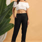 Juniper Women Black Rayon Solid Slim Fit Pant/Slim Pant | Swadesiicart