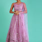 House of Panchhi Rose Gold Net Sequinse Work Lehenga & Blouse, Dupatta | Swadesiicart