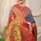 Jyoti Fashion Women's Grey Banarasi Silk Zari Woven Saree with Blouse | Swadesiicart