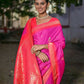Vishnu Weaves Women's Wine Soft Silk Zari Woven Saree with Blouse - Swadesiicart