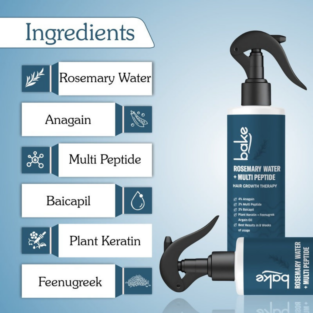 Bake Rosemary Water Hair Growth Spray with Multi Peptides | Swadesiicart