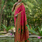 Vishnu Weaves Women's Pink Pashmina Silk Thread Woven Saree with Blouse - Swadesiicart