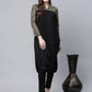 Ahalyaa Womens Black Crepe Rubber Print Cowl Style Kurta | Swadesiicart