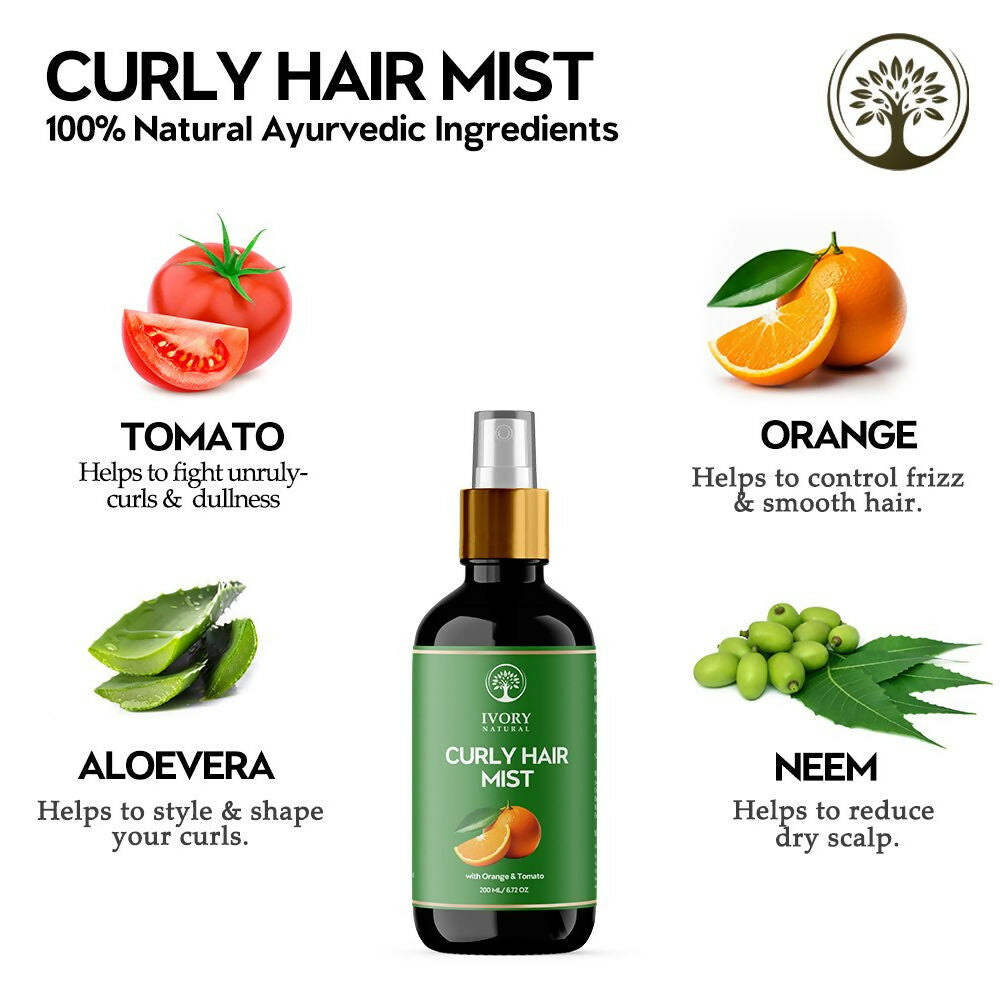 Ivory Natural Curly Hair Mist - Revitalize, Define, And Nourish Your Curly Hair | Swadesiicart
