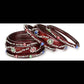 Afast Bridal Wedding & Party Fashionable Colorful Glass Bangle/Kada Set, Pack Of 12 - Maroon, Blue - Swadesiicart