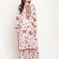 Ahalyaa Women Beige Floral Printed Regular Gotta Patti Kurta with Palazzos & With Dupatta | Swadesiicart