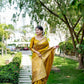 Vishnu Weaves Women's Yellow Handloom Raw Silk Woven Border Saree with Unstitched Blouse - Swadesiicart