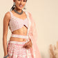 House of Panchhi Rose Gold Chinon Sequins And Zarkan Embroidery Lehenga Choli & Dupatta | Swadesiicart