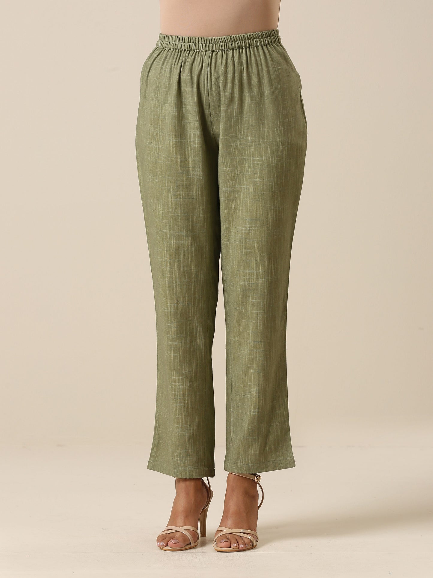 trueBrowns Sage Slub Texture Boxy Fit High Low Co-Ord Set - Swadesiicart