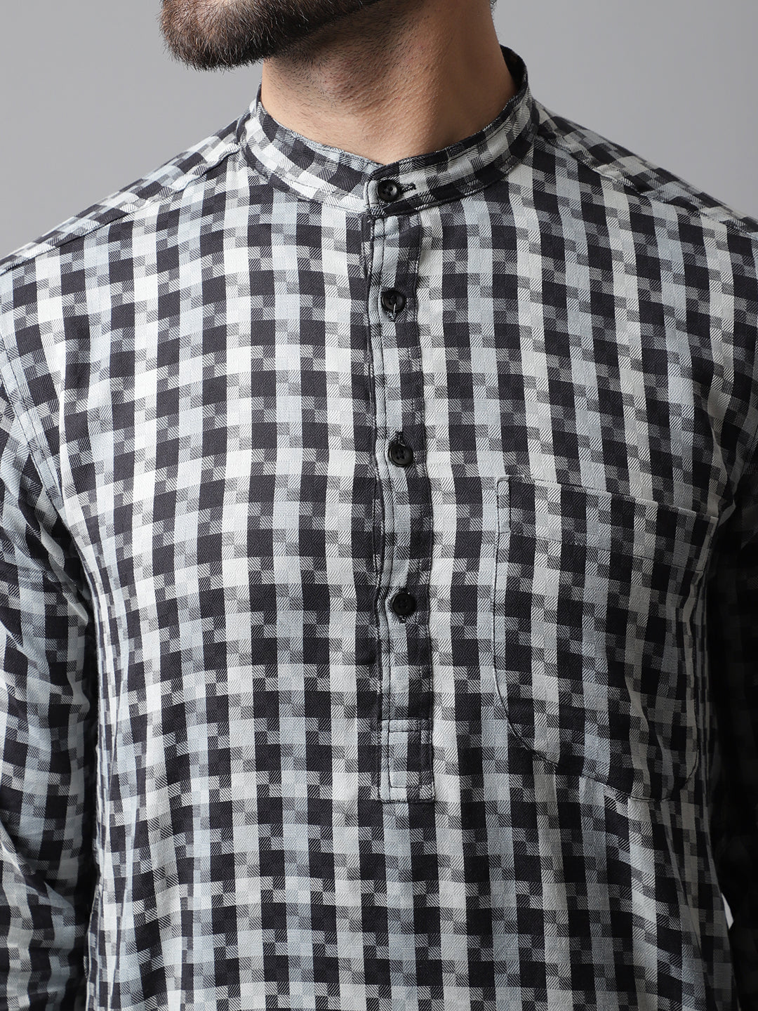 Even Apparels Multi Pure Cotton Kurta With Band Collar | Swadesiicart
