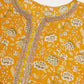 InWeave Women's Yellow Foil Print Gota Straight Kurta - Swadesiicart