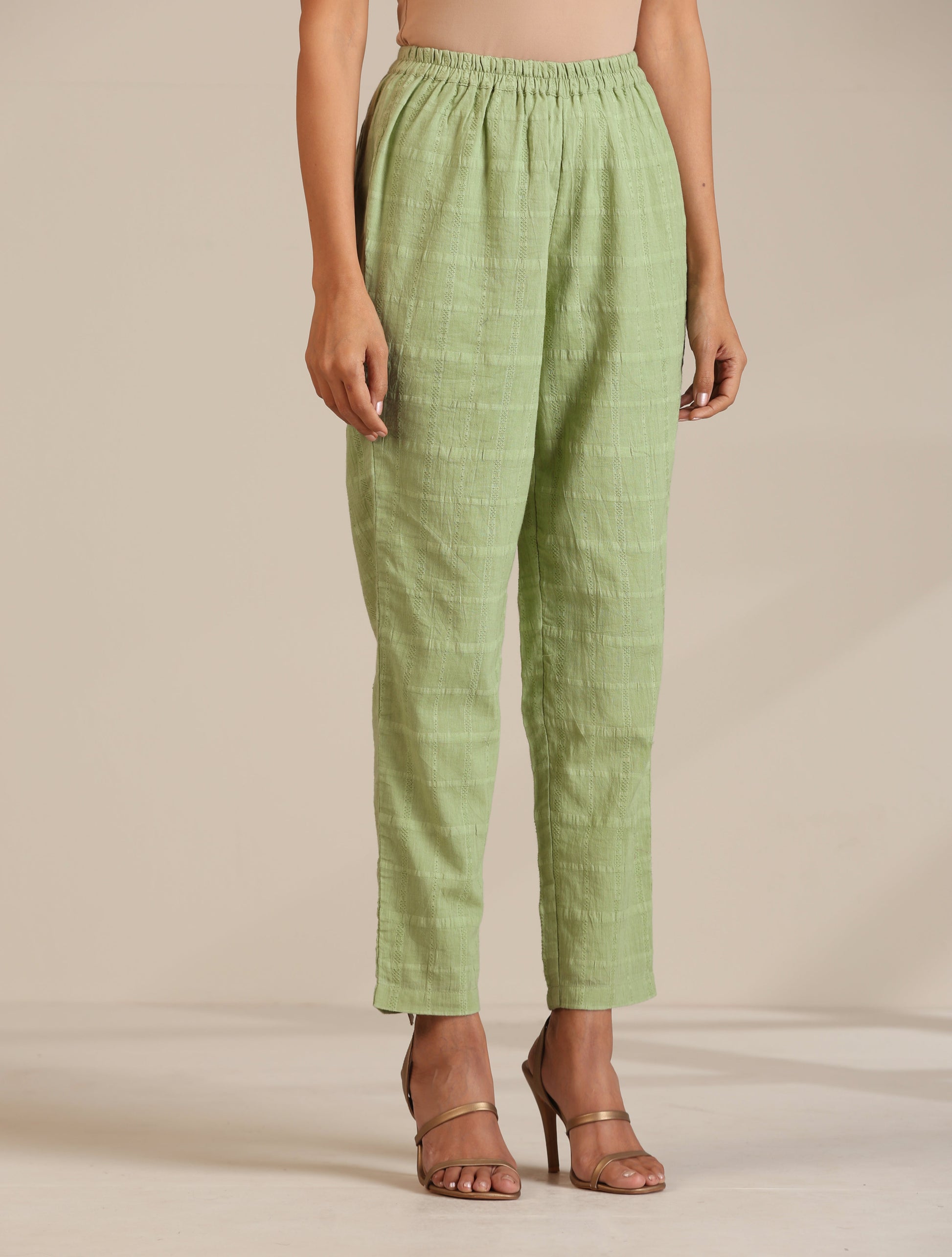 trueBrowns Green Cotton Embroidered Co-ord Set - Swadesiicart