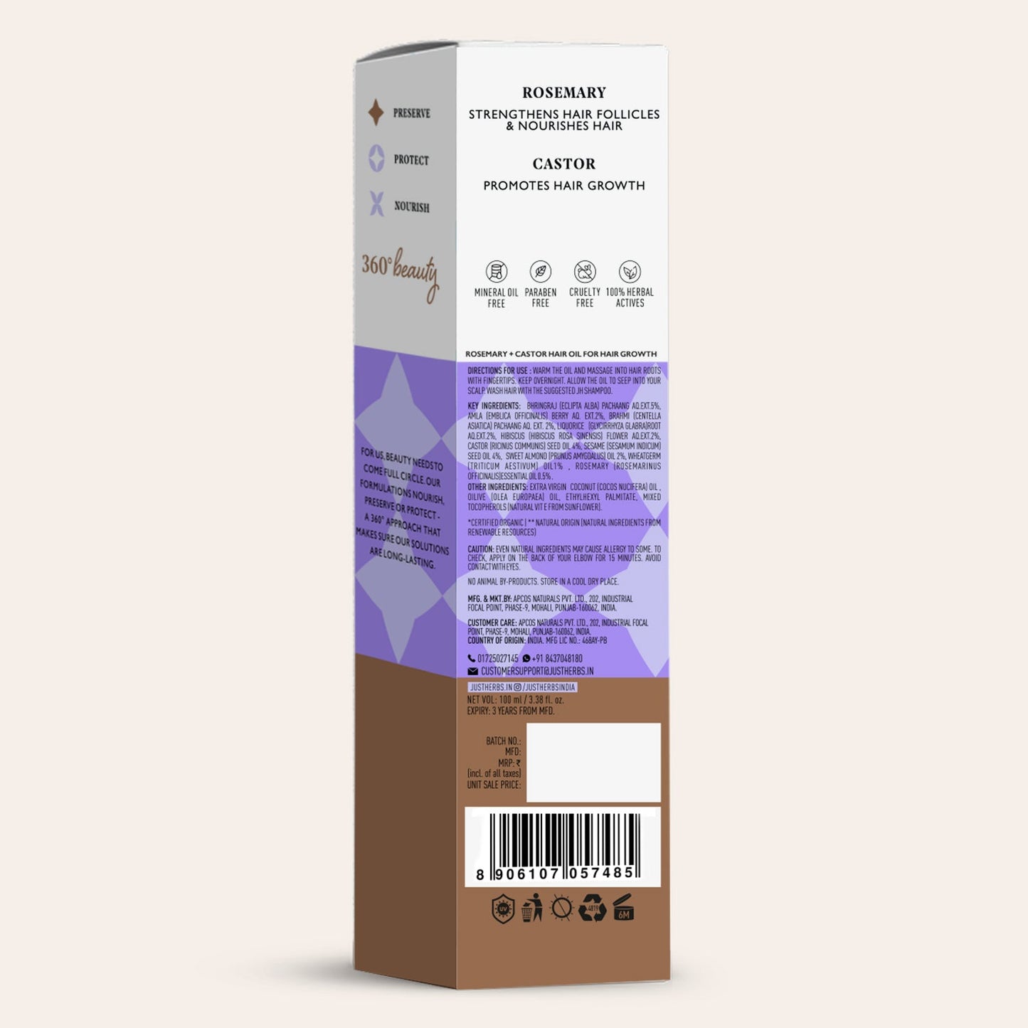 Hair Growth Oil  with Rosemary and Castor
