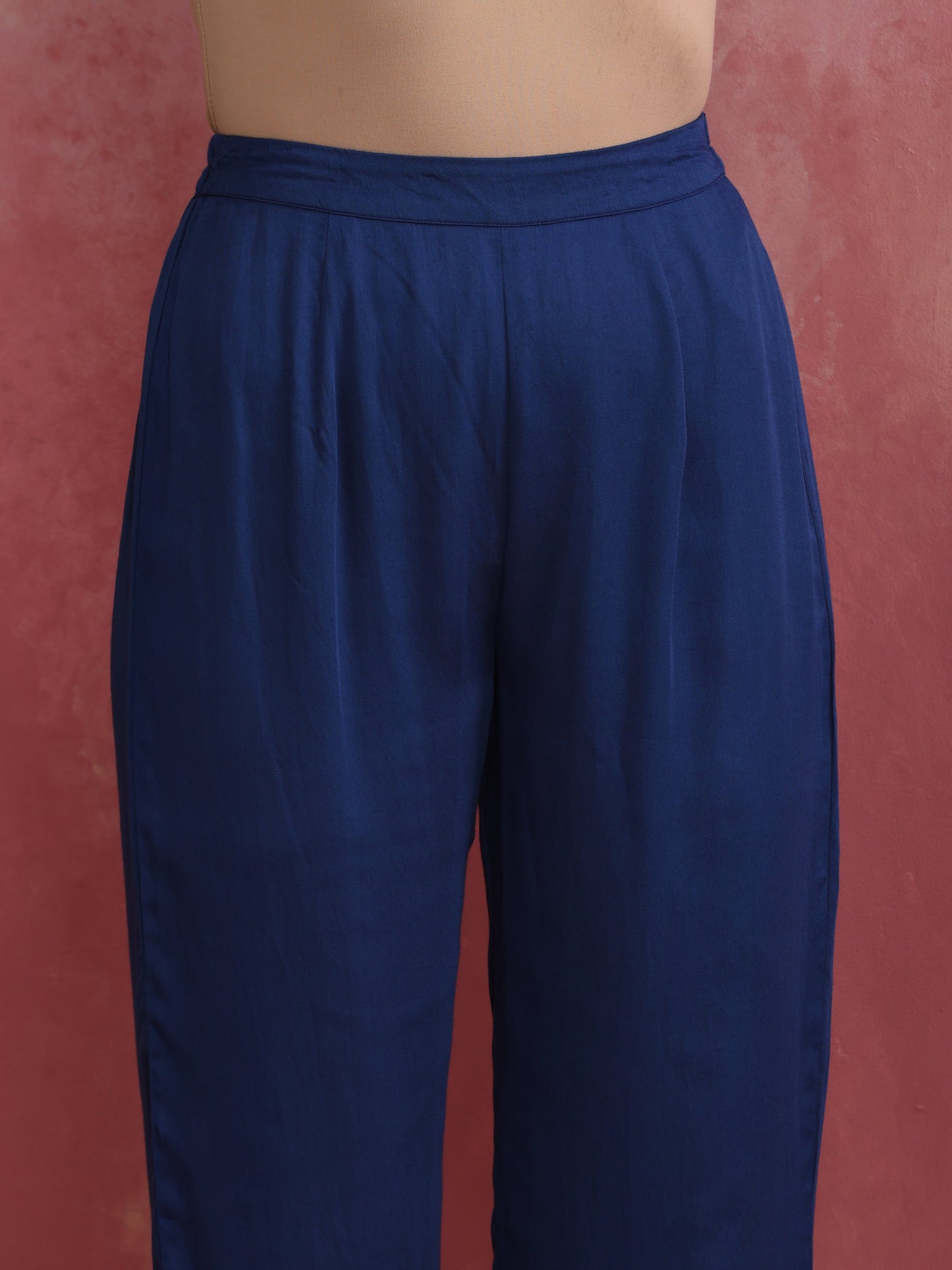 trueBrowns Blue Modal Front Slit Kurta set | Swadesiicart
