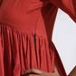trueBrowns Red Cotton Print Flared Kurta Set | Swadesiicart