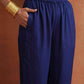 trueBrowns Blue Print A-line Kurta Set | Swadesiicart