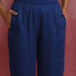 trueBrowns Blue Modal Flared Kurta Co-ord Set - Swadesiicart