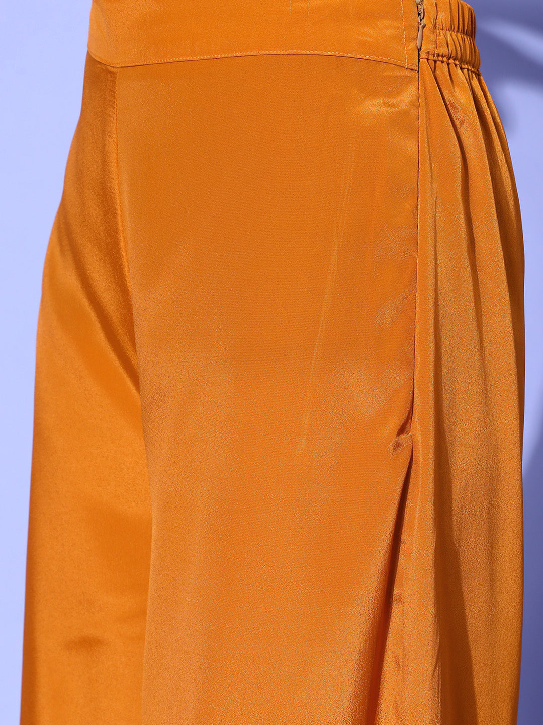 InWeave Women's Mustard Gold Print One Shoulder Kurta Set - Swadesiicart