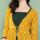 InWeave Women's Green Top Bottom W Mustard Bandhej Long Shrug Set - Swadesiicart