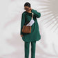 trueBrowns Green Cotton Kurta Co-ord Set - Swadesiicart