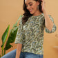 InWeave Women's Sage Green Paisley Print Top - Swadesiicart