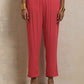 trueBrowns Peach Crinkle Flared Kurta Co-ord Set - Swadesiicart