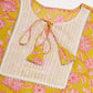 InWeave Women's Lime Pink Print Patch Cotton Straight Kurta - Swadesiicart