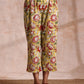 trueBrowns Red Overall Floral On White Cotton Block Print Kurta Pant Set | Swadesiicart