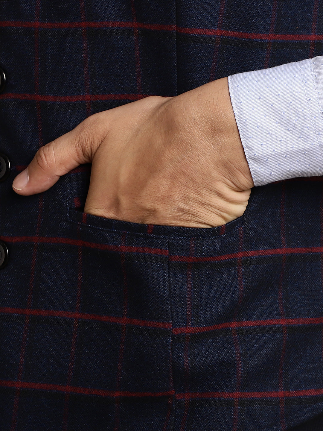 Even Apparels Men's Blue Waistcoat with Notched Lapel | Swadesiicart