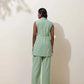 trueBrowns Mint Green Cotton Linen Co-Ord Set - Swadesiicart