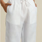 trueBrowns White Cotton Blend Co-ord Set - Swadesiicart