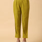 trueBrowns Cotton Linen Lime Green Pleated Co-Ord Set - Swadesiicart