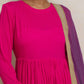 trueBrowns Pink Crinkle Anarkali Kurta Pant Dupatta Set | Swadesiicart