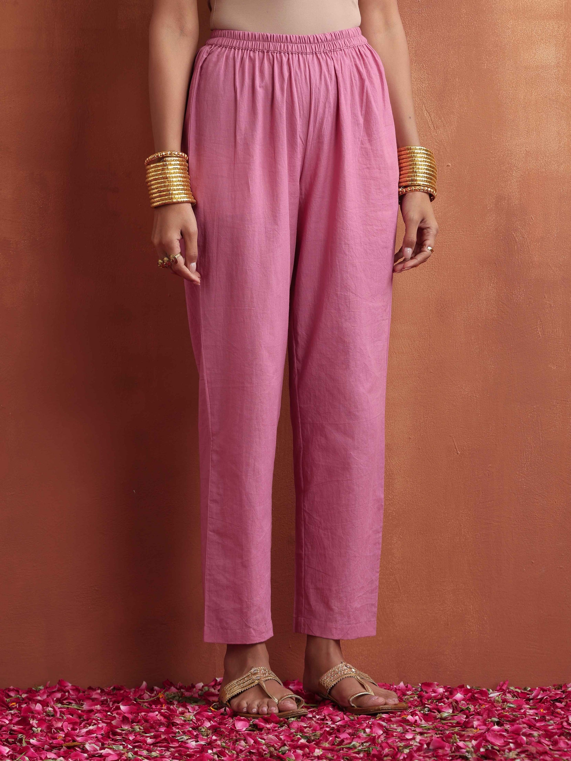 trueBrowns Pink Geometric Print Kurta Co-ord Set - Swadesiicart