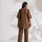 trueBrowns Brown Slub Co-ord Set - Swadesiicart
