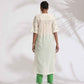 trueBrowns Off-White Cotton Floral Embroidered Straight Kurta Set | Swadesiicart