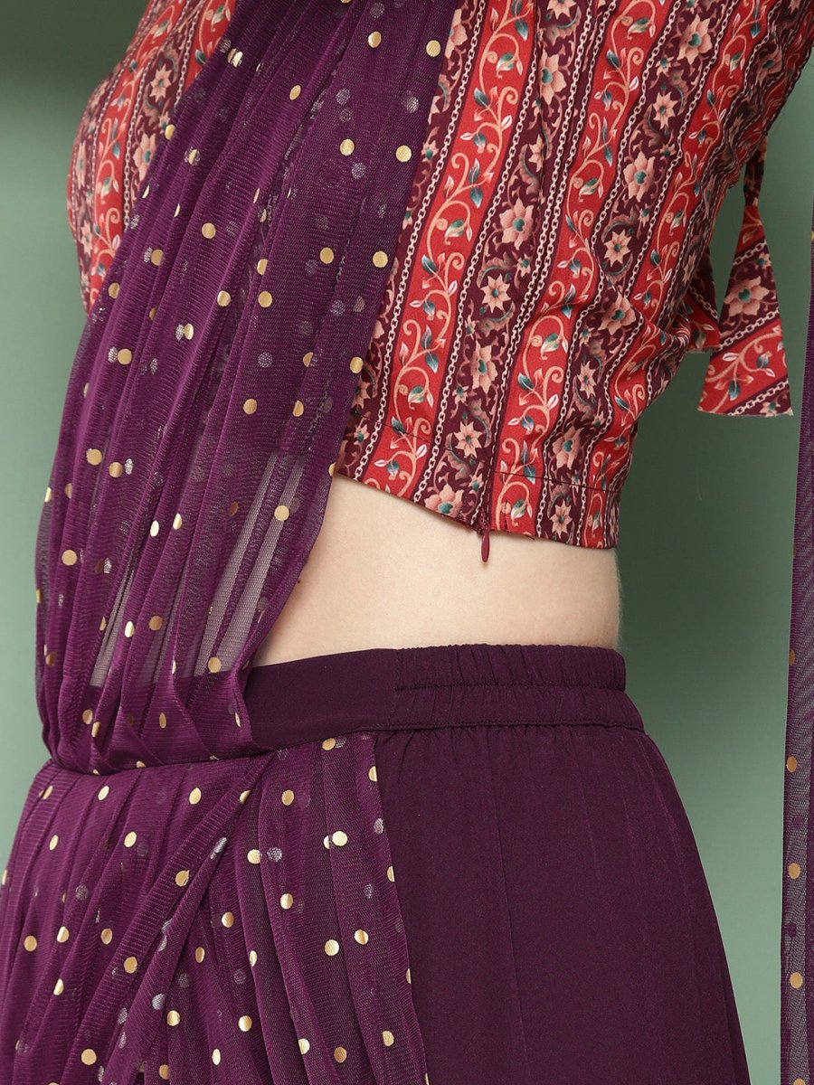 Ahalyaa Printed Ethnic Co-Ords with Draped Dupatta - Swadesiicart